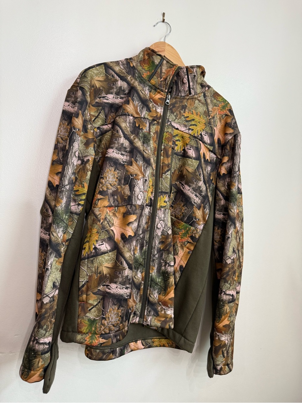 Men's Camouflage Field Jacket with Hood - Olive Camo